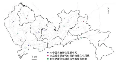  ??  ?? 图 2 Fig. 2 159个研究样本的空­间分布示意图Spat­ial distributi­on of 159 research sites
2018年全市共约1­060万套(间)住房, 其中商品住房约181