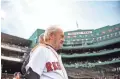  ?? BILLIE WEISS/BOSTON RED SOX, GETTY IMAGES ?? MLB executive Roland Hemond threw out the first pitch at Boston’s Fenway Park before an Aug. 2 Red Sox game.