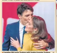  ?? AP ?? ■ Canadian PM Justin Trudeau with Sophie Gregoire Trudeau.