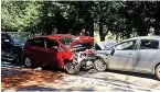  ?? ?? Tragic scene...the three-car collision