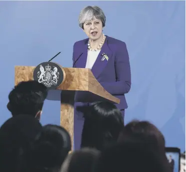  ?? PICTURE: PAUL ELLIS/PA ?? 0 While the committee released its report on Brexit, Prime Minister Theresa May was speaking in Manchester to mark the centenary of the 1918 Representa­tion of the People Act