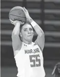  ?? JULIO CORTEZ/AP ?? Maryland forward Chloe Bibby shoots against Illinois on Wednesday in College Park, Md.