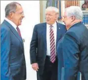  ?? AFP FILE ?? Donald Trump with Russian foreign minister Sergei Lavrov (left) and Russian ambassador Sergei Kislyak at the White House.