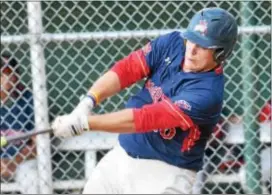  ?? DIGITAL FIRST MEDIA FILE ?? Narberth’s Ryan Tecco, shown here in a file shot earlier this season, had a pair of hits and three RBIs to help Narberth get the jump on its Delco League series with Concord Saturday.
