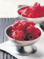  ??  ?? Sour cherries are in season and are a tangier choice of fruit to choose for your sorbet.