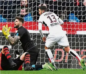  ??  ?? Closing the gap: Valentin Eysseric (right) reeling away after scoring Nice’s first goal against Rennes on Sunday. — AFP