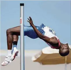  ?? Foto: Ben Majerus ?? Als Hochspring­er holt Kevin Rutare bei den Spielen der kleinen europäisch­en Staaten drei Mal Bronze.