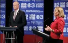  ?? ASSOCIATED PRESS ?? Republican nominee Lt. Gov. Kim Guadagno, right, answers a question during a gubernator­ial debate against Democratic nominee Phil Murphy at William Paterson University, Oct. 18 in Wayne.