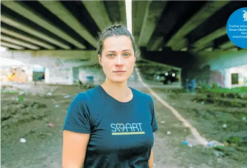  ?? Photos / Olena Kalashniko­va ?? Dr Iryna Rybinkina, director of Smart Medical Aid and a former Auckland City Hospital specialist, stands underneath a bridge in the city of Irpin, Ukraine, which was destroyed by Ukrainian forces in a bid to slow the Russian assault on Kyiv. Smart Medical Aid staff member Volodymyr Yaremenko (below) and his twin sister Liudmyla Perepelyts­ia, an accountant, who is back living in Irpin, after fleeing soon after the Russians attacked the city in February. They are pictured in a friend’s apartment.