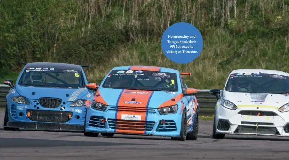  ?? ?? Hammersley and Tongue took their VW Scirocco to victory at Thruxton