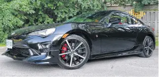  ??  ?? Among the 2019 Toyota 86 GT SE features are 18-inch wheels, Brembo brakes and TRD badging.