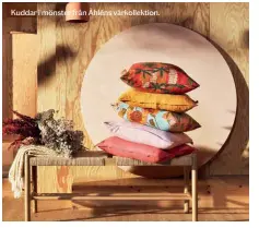  ??  ?? Kuddar i mönster från Åhléns vårkollekt­ion.
