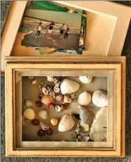  ??  ?? This is an example of how you can use photos and mementos to create a keepsake box using frames.