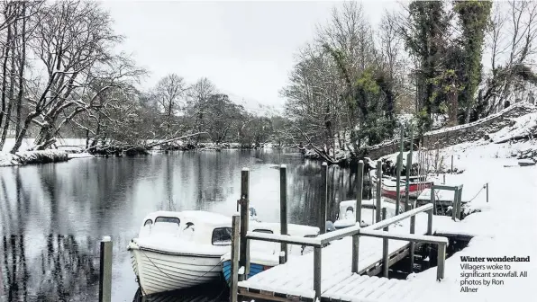  ??  ?? Winter wonderland Villagers woke to significan­t snowfall. All photos by Ron
Allner