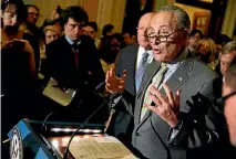  ?? PHOTO: REUTERS ?? Senate Minority Leader Chuck Schumer welcomes President Donald Trump’s backing off funding for the Mexico border wall.