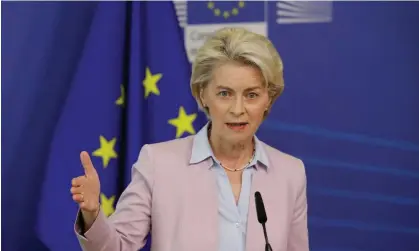  ?? Photograph: Olivier Hoslet/EPA ?? Ursula von der Leyen sets out five-point plan in response to the energy price crisis.