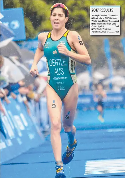  ??  ?? Ashleigh Gentle has taken the positives out of a red-hot in the Yokohama leg of the World Triathlon Series. Picture: DELLY CARR