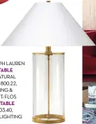  ??  ?? RIGHT: RALPH LAUREN ‘MODERN’ TABLE
LAMP IN NATURAL BRASS, R23 800.22, GLO LIGHTING & LIVING; LEFT: FLOS ‘COPYCAT’ TABLE
LAMP, R9 603.40, NEWPORT LIGHTING