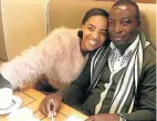  ?? Picture: Instagram ?? Vele Investment­s boss Robert Madzonga with his beauty queen wife, Khosi.