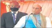  ?? HT PHOTO ?? Union defence minister Rajnath Singh addressing a public meeting in Pratapgarh on Sunday.