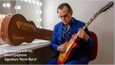  ??  ?? Bonamassa with his latest Epiphone Signature ‘Norm Burst’