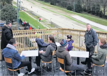  ??  ?? Visitors to The Hill – the home of Ski Rossendale at the rooftop bistro.
