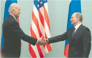  ?? REUTERS ?? Biden y Putin se encontraro­n en Moscú el 10 de marzo de 2011/