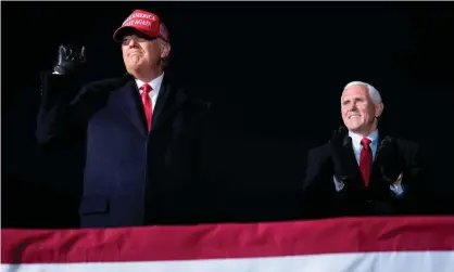  ?? Photograph: Brendan Smialowski/AFP/Getty Images ?? Donald Trump and Mike Pence in November, just before the election.