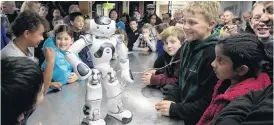  ?? PHOTO: LINDA ROBERTSON ?? Show time . . . There were plenty of amused children at the Australasi­an launch of robot Nao 6 at a New Zealand Internatio­nal Science Festival event in Dunedin yesterday.