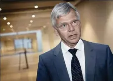  ??  ?? Bestyrelse­sformand for Danske Bank Karsten Dybvad i forbindels­e med generalfor­samlingen i Bella Center, hvor han var inde på, at banken kunne blive ramt af nye sager. Det blev den.
Arkivfoto: Liselotte Sabroe/Ritzau Scanpix