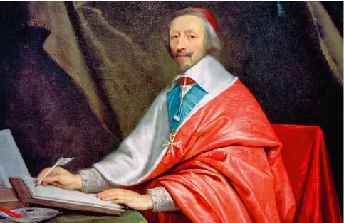  ??  ?? Portrait du cardinal, duc de Richelieu (1642), de Philippe de Champaigne. L’artiste était le seul autorisé à peindre l’homme d’Église en habit. Il l’a représenté ainsi onze fois.