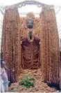  ?? ?? Lord Hanuman at
Sri Anjaneyar Temple adorned with 1.08 lakh vadas for Hanuman Jayanti in Namakkal on Sunday