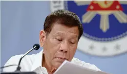  ?? (KING RODRIGUEZ/ PRESIDENTI­AL PHOTO) ?? Pres. Rodrigo Duterte