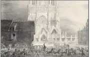  ?? (Photos DR) ?? L’arrivée du cortège royal à Reims le  mai  (à gauche) et le couronneme­nt du roi par l’archevêque Latil (à droite).