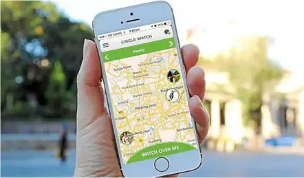  ??  ?? Stay safe: users can see where their family members are at a glance with CircleWatc­h.