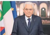  ?? FOTO: ANSA ?? Der italienisc­he Staatspräs­ident Sergio Mattarella bei seiner Neujahrsan­sprache in Rom.