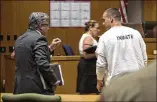  ?? RICARDO B. BRAZZIELL / AMERICANST­ATESMAN ?? Greg Kelley leaves the courtroom on Tuesday. Kelley was convicted of sexually assaulting a boy in 2014.