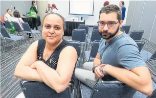  ?? ALLAN WOODS/TORONTO STAR ?? Severine Fourquet and Vincent Loubet, two French nationals, attend a conference aimed at helping new arrivals decode the cultural romantic signs in their new home.