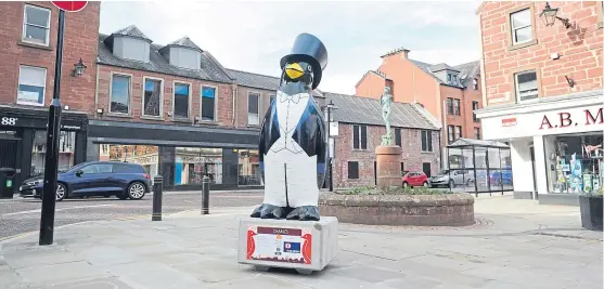  ?? Picture: Kim Cessford. ?? Into the Angus wilds: The first penguin to be installed was in Kirriemuir. ‘Charles’ is sponsored by Delson Contracts.