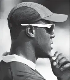  ??  ?? DEEP IN THOUGHT: T20 captain Carlos Brathwaite looks on as West Indies team slides to defeat yesterday against Pakistan. (Photo courtesy WICB Media)