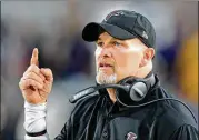  ?? CURTIS COMPTON/CCOMPTON@AJC.COM ?? Falcons head coach Dan Quinn believes the downsides of Calvin Ridley — dropped production and passes — are outweighed by positives.