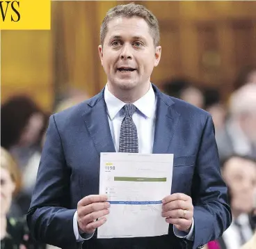  ?? JUSTIN TANG / THE CANADIAN PRESS FILES ?? Conservati­ve leader Andrew Scheer faces numerous challenges in the run-up to the 2019 federal election, including outbursts by members of his caucus, dealing with U.S. President Donald Trump and attracting experience­d staff.