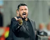  ?? (Afp) ?? Grinta Rino Gattuso, 40 anni, al Milan da novembre