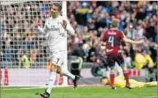  ??  ?? Cristiano, tras marcar su primer gol ante la Real Sociedad.