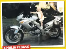  ?? Alex Parkin ?? APRILIA PEGASOI’m now 19 and we are off This is me, age three, on my dad’s Aprilia. ideas! to Motorcycle Live to get some new bike