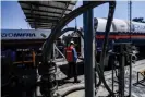  ?? Photograph: Pedro Pardo/AFP/Getty Images ?? An oxygen tanker at a Grupo factory in San Miguel Xoxtla, Puebla. The company sent threats and warnings to hospitals manufactur­ing their own oxygen supplies.