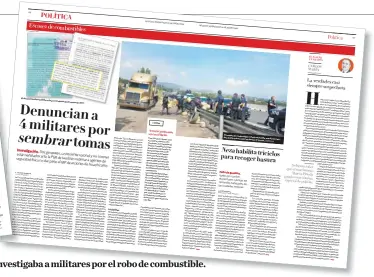  ??  ?? MILENIO publicó el 16 de enero que la FGR ya investigab­a a militares por el robo de combustibl­e.