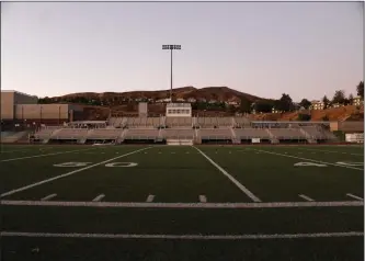  ?? Haley Sawyer/The Signal (See additional photos on signalscv.com) ?? Canyon football is scheduled to play Golden Valley at Harry Welch Stadium tonight at 7 p.m. The game has been reschedule­d from its original date of Friday.