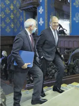  ?? AFP ?? Josep Borrell i el ministre d’Exteriors rus, Serguei Lavrov, durant la seva trobada, el 5 de febrer passat, a Moscou.