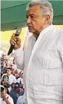  ??  ?? PRECAMPAÑA. Andrés Manuel López Obrador, ayer, en un mitin realizado en Izamal, Yucatán.
